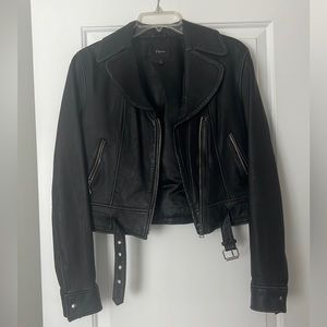 Vintage Black Express 100% Leather Moto Jacket